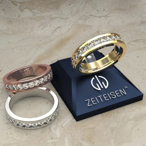 Memoire-Ring mit Diamanten