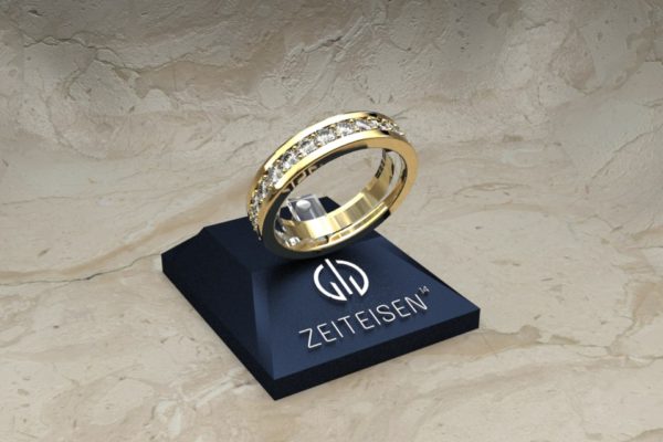 Memoire-Ring aus Gelbgold mit Diamanten